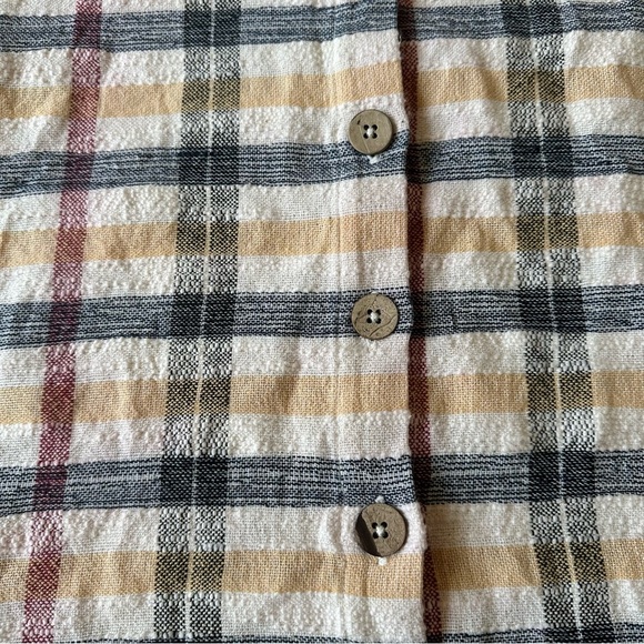 Free People Textured Cotton Plaid FELICITY Romper S - Picture 7 of 11